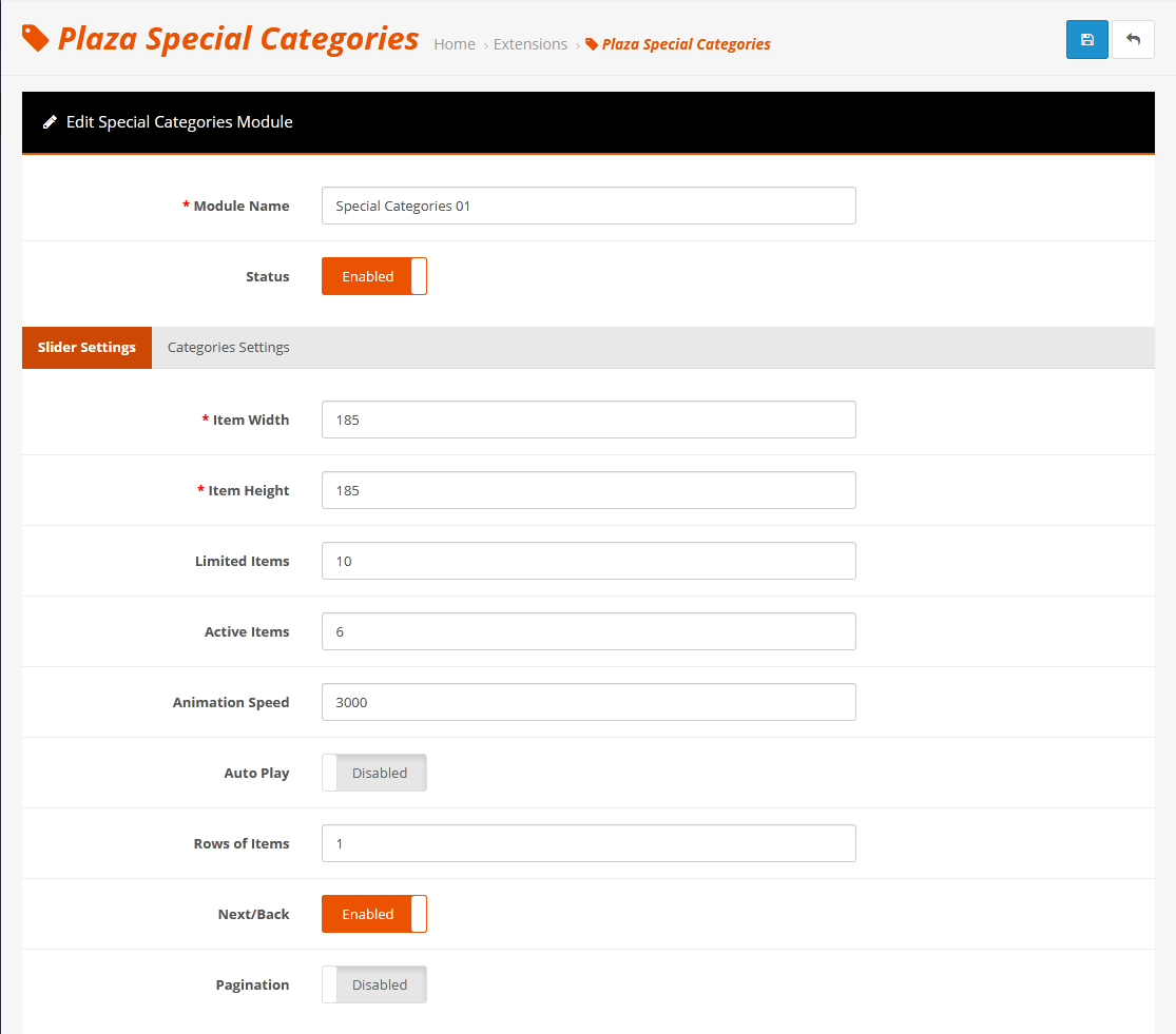 admin special categories